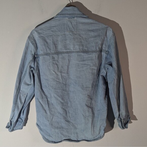 Aerie Button Down Denim Overshirt Shacket Women's Size XS - Picture 3 of 5